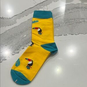 Yellow and Teal Toucan Socks